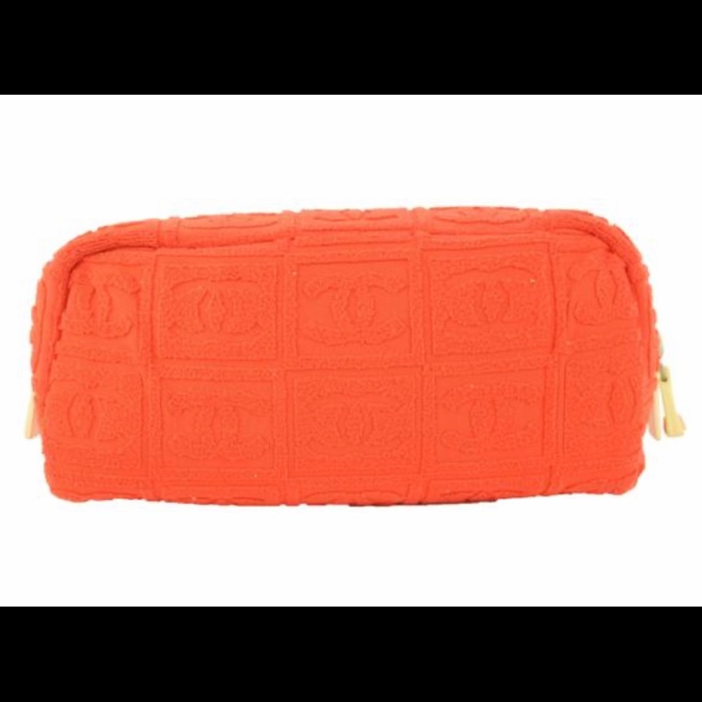 CHANEL quilted Terry Cloth Cosmetic Bag